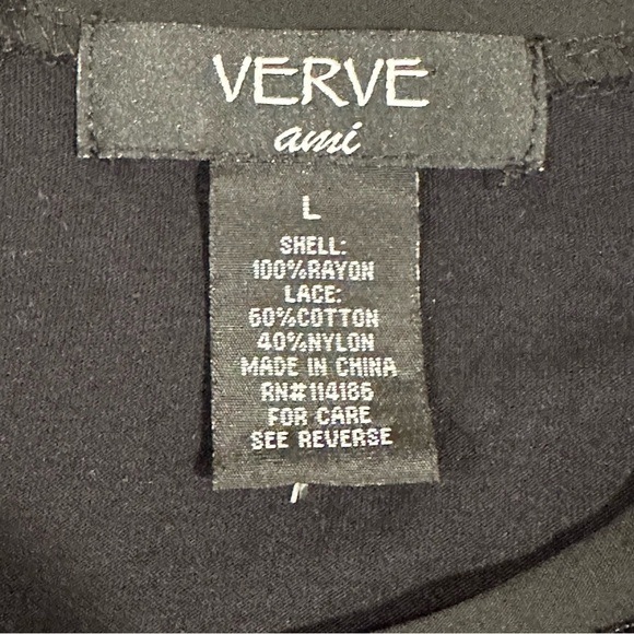 Verve Ami Black Crochet Knit Blouse | L | Scallop Boho Parisian Cottagecore - Picture 7 of 8